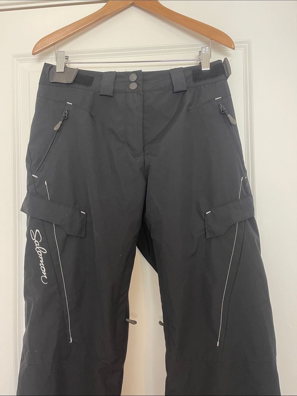 Salomon Snow Ski Pants Large Black Clima Pro - Picture 2 of 10